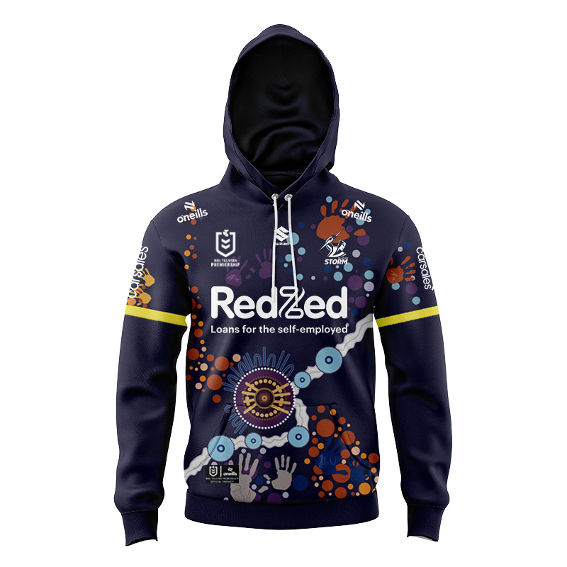 Kid's NRL Melbourne Storm 2024 Indigenous Hoodie