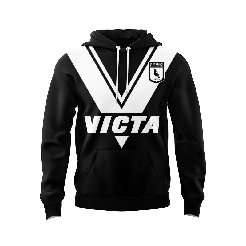 Western Suburbs Magpies 1978 Black Retro Hoodie