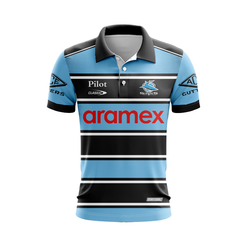 NRL Cronulla-Sutherland Sharks 2025 Warm Up Polo Shirt