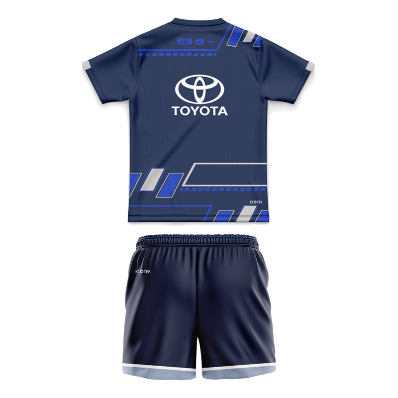Kid's NRL North Queensland Cowboys 2025 Blue Training Jersey+Shorts