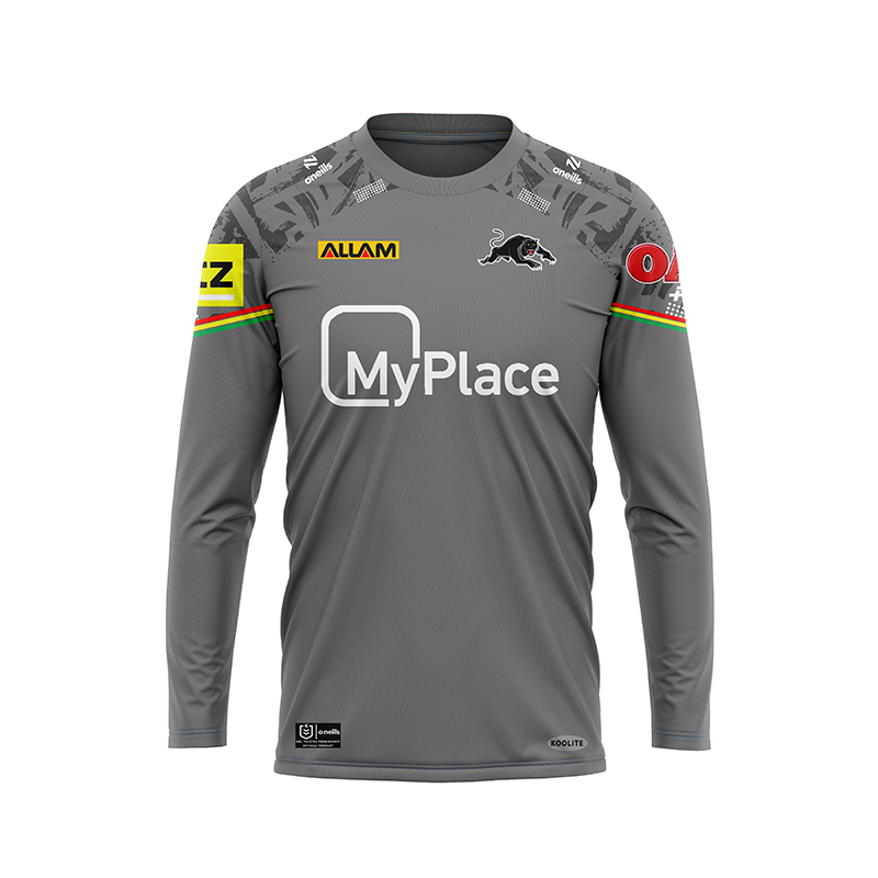 NRL Penrith Panthers 2024 Long Sleeve Grey Training Jersey