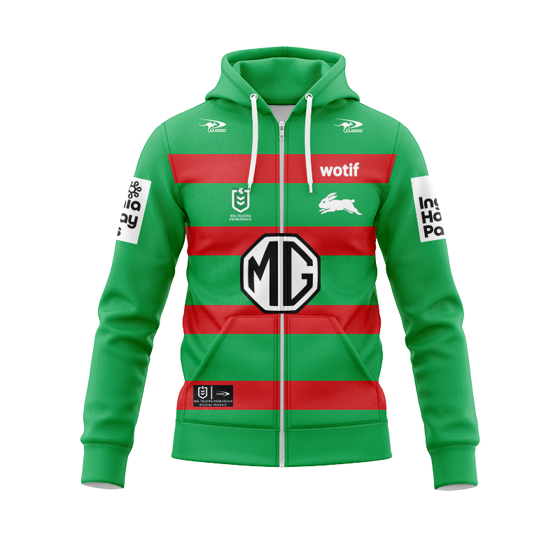 NRL South Sydney Rabbitohs 2024 Away Zipper Hoodie