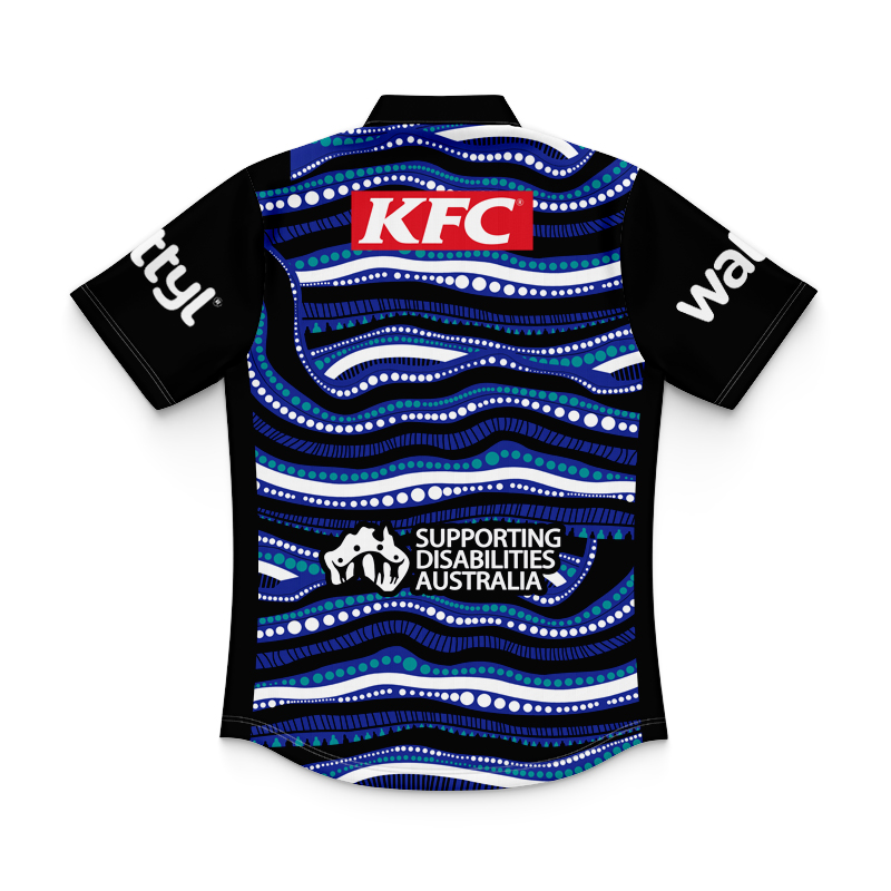 Kid's NRL Canterbury-Bankstown Bulldogs 2025 Indigenous Training Polo Shirt