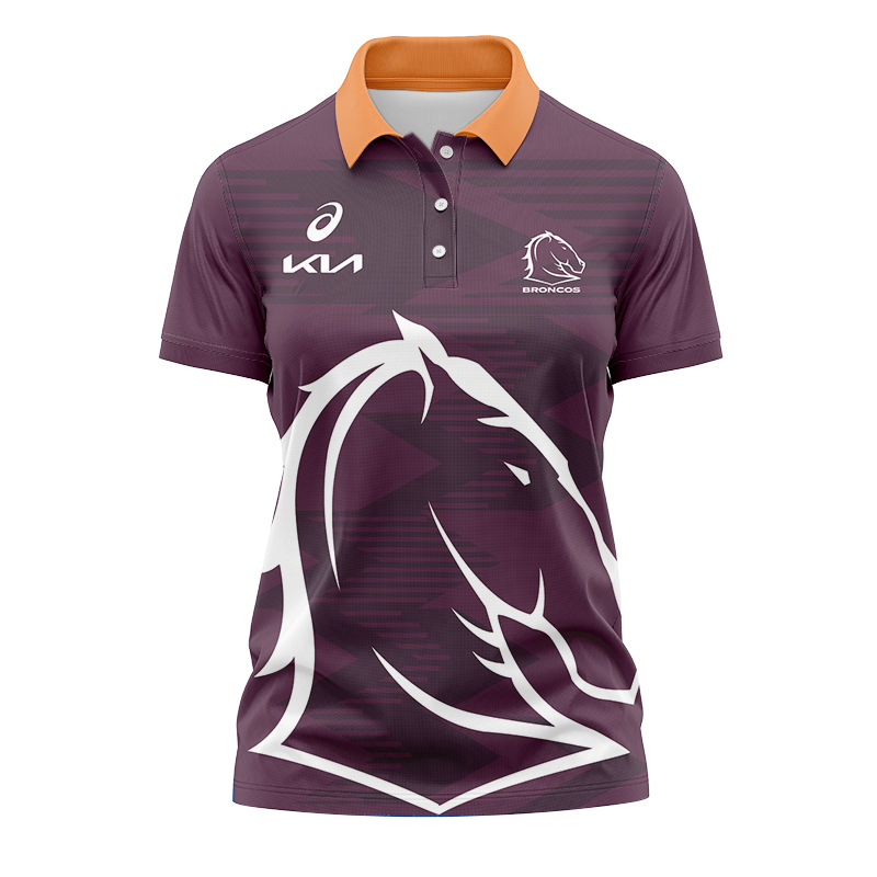 Women's NRL Brisbane Broncos 2024 Run Out Polo Shirt