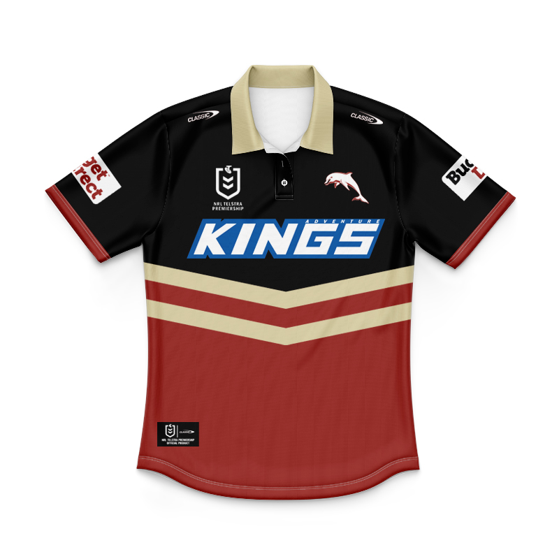 Kid's NRL Dolphins 2024 Training Polo Shirt