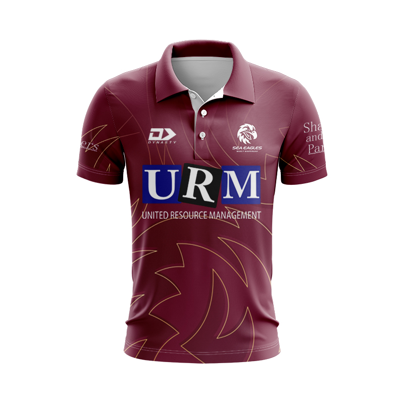 NRL Manly Warringah Sea Eagles 2025 Maroon Training Polo Shirt