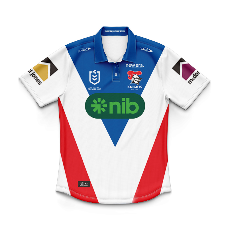 Kid's NRL Newcastle Knights 2025 Away Polo Shirt