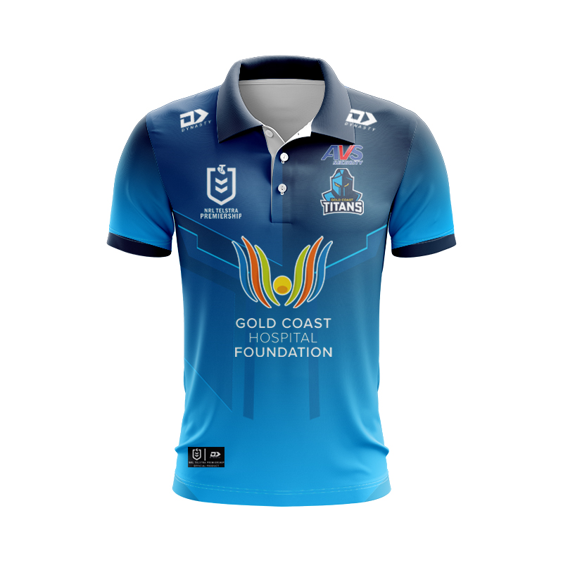 NRL Gold Coast Titans 2025 Junior Home Polo Shirt