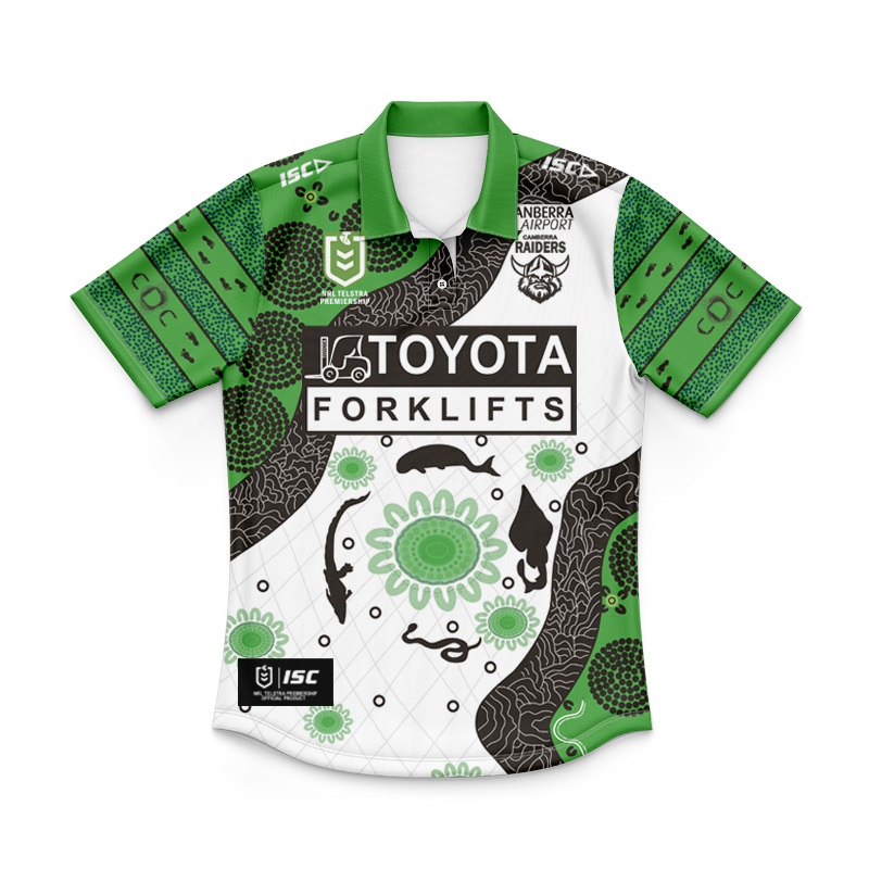 Kid's NRL Canberra Raiders 2025 Indigenous Polo Shirt