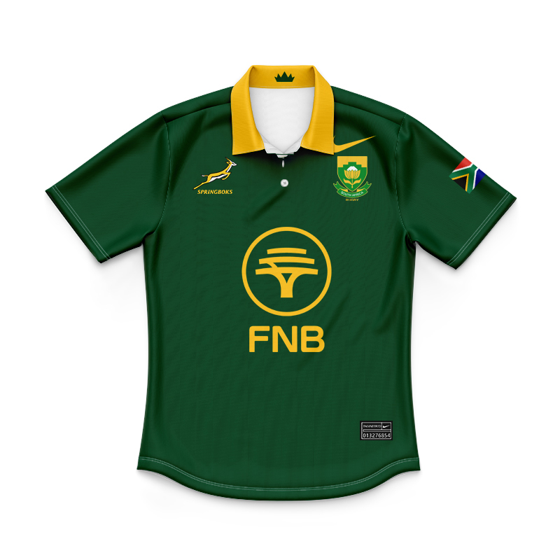 Kid's South Africa Springboks Home 2025 Stadium Polo Shirt
