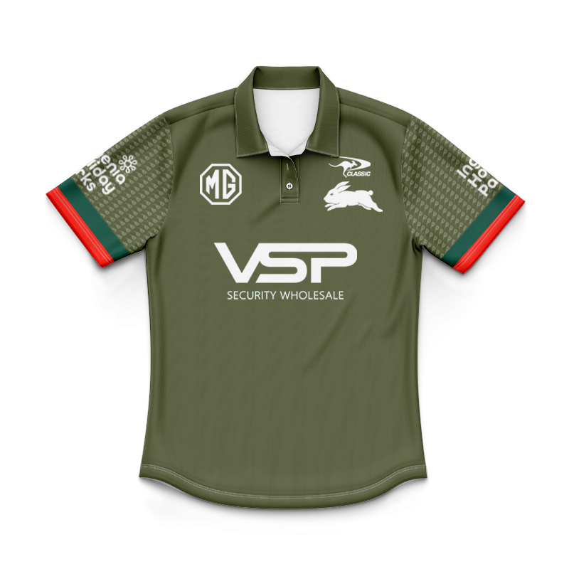 Kid's NRL South Sydney Rabbitohs 2025 Captains Run Polo Shirt
