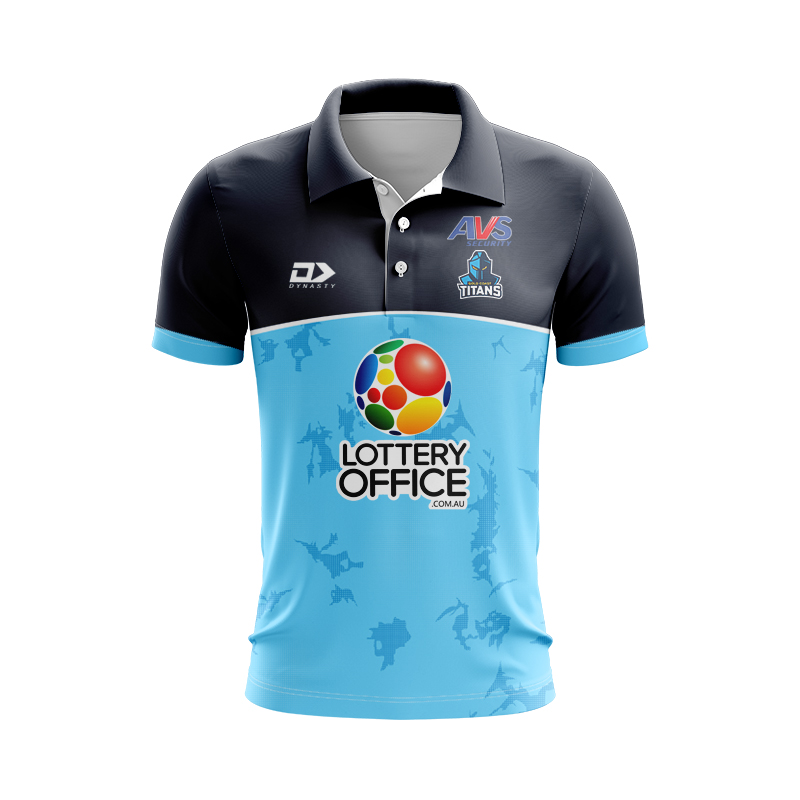 NRL Gold Coast Titans 2025 Cyan Training Polo Shirt