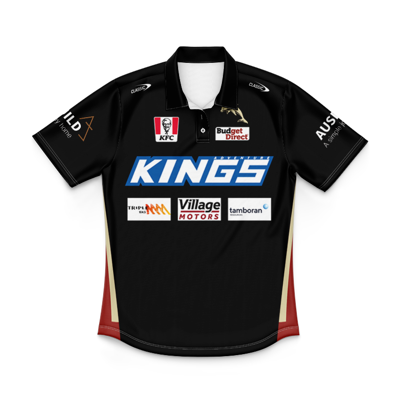 Kid's NRL Dolphins 2024 Black Training Polo Shirt