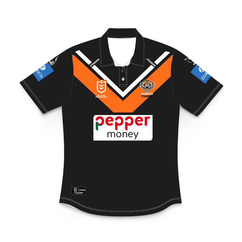 Kid's NRL Wests Tigers 2025 Home Polo Shirt