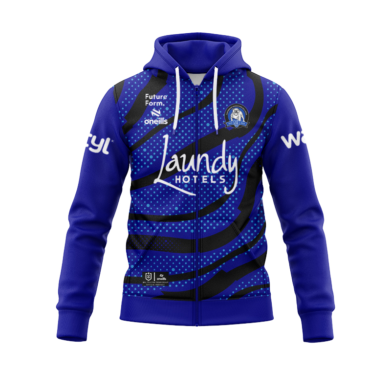 NRL Canterbury-Bankstown Bulldogs 2025 Blue Training Zipper Hoodie