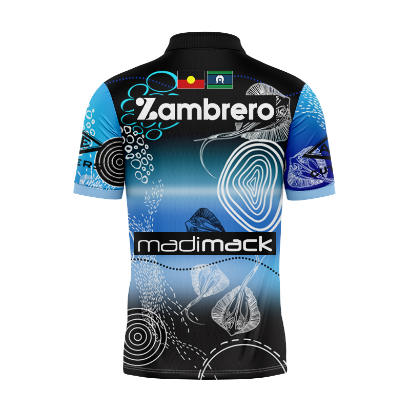 NRL Cronulla-Sutherland Sharks 2024 Indigenous Polo Shirt