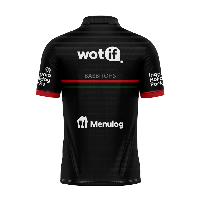 NRL South Sydney Rabbitohs 2024 Black Training Polo Shirt