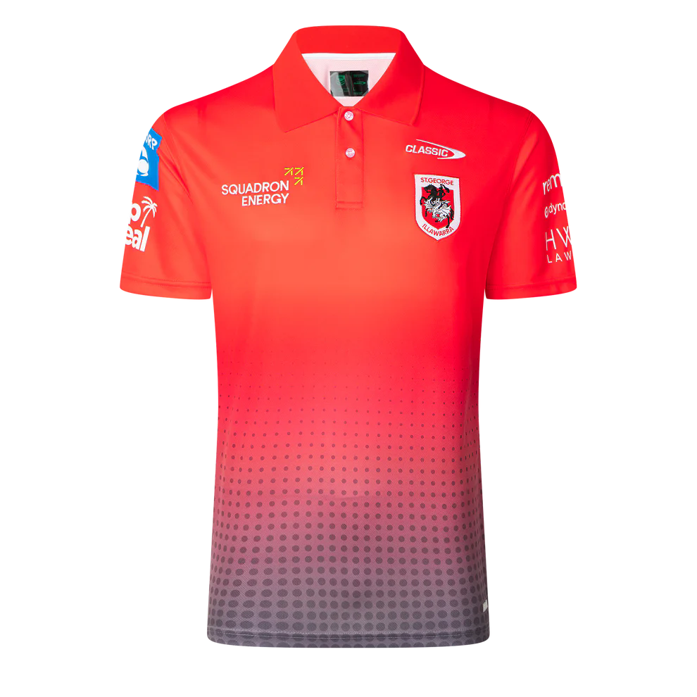 NRL St George Illawarra Dragons 2025 Red Polo Shirt