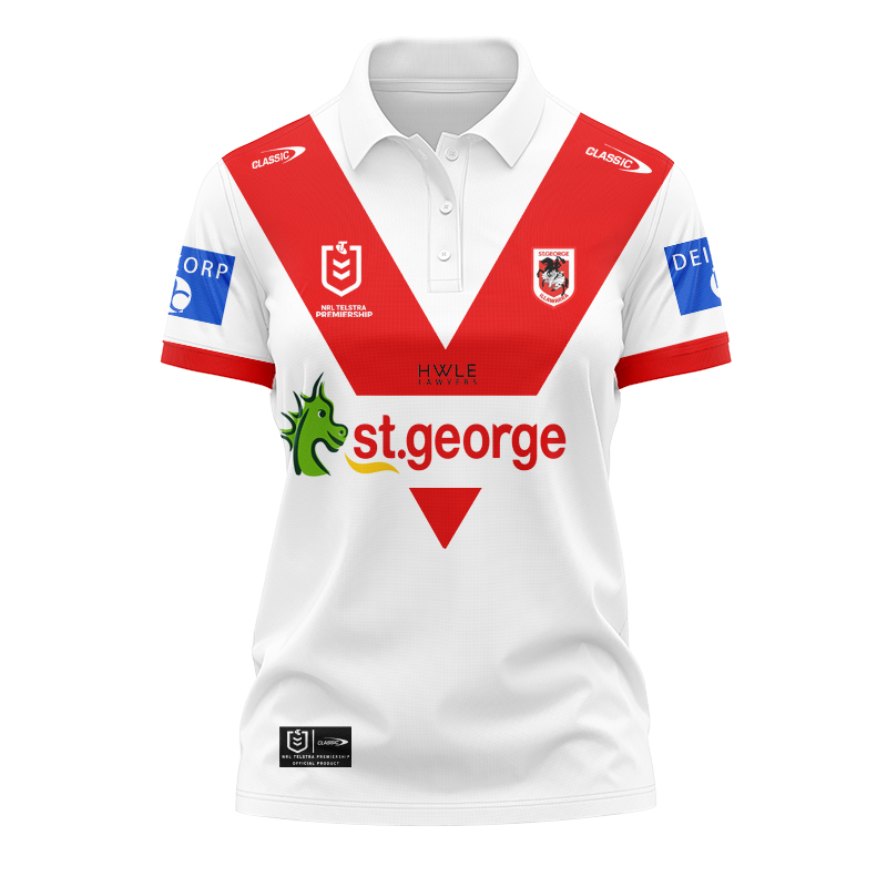 Women's NRL St George Illawarra Dragons 2024 Home Polo Shirt