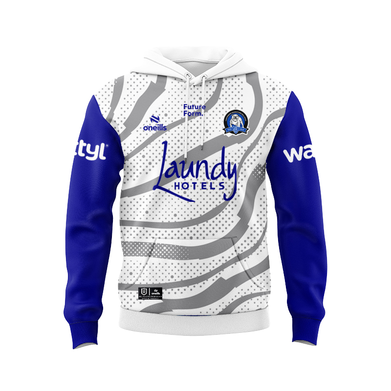 NRL Canterbury-Bankstown Bulldogs 2025 White Training Hoodie