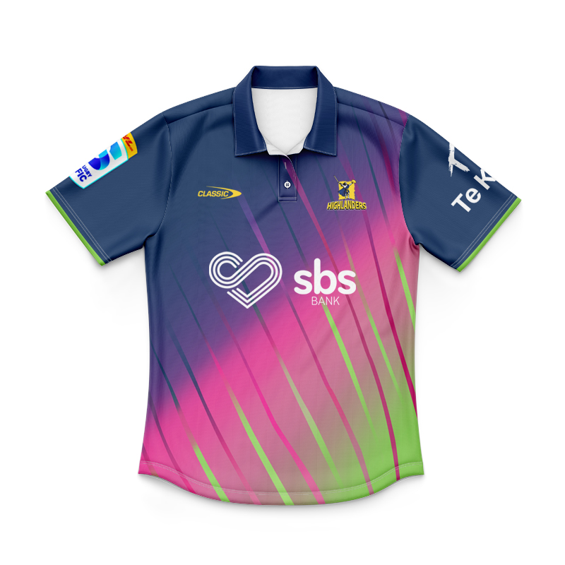 Kid's Otago Highlanders Super Rugby 2025 Training Polo Shirt