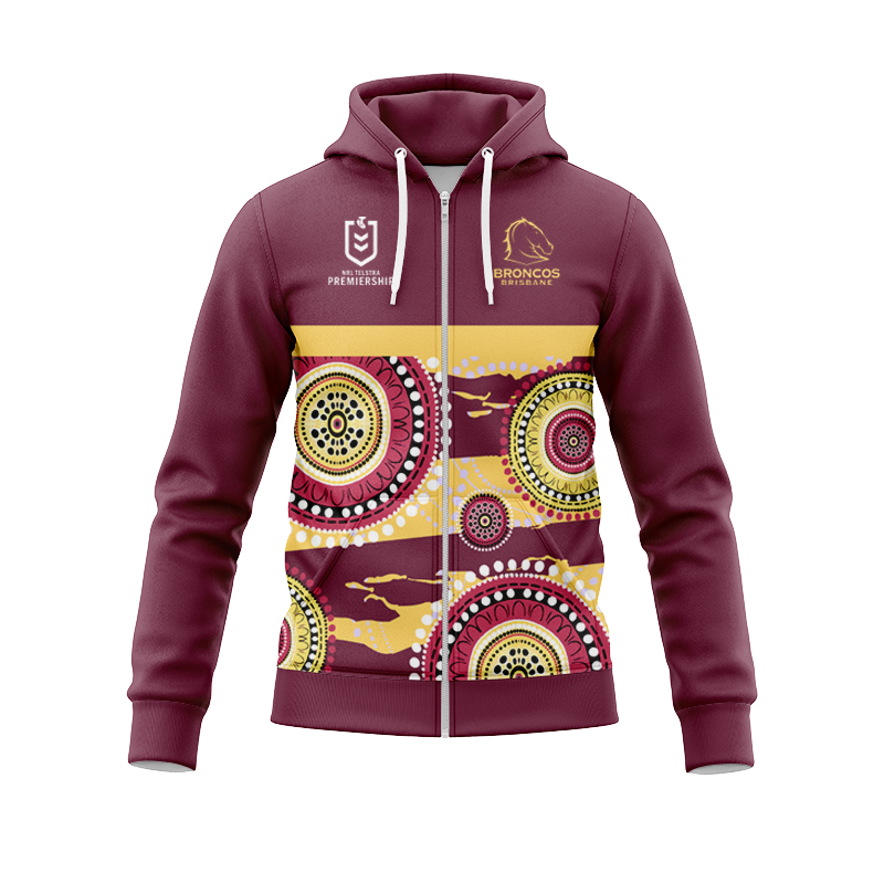 NRL Brisbane Broncos 2024 Indigenous RS Zipper Hoodie