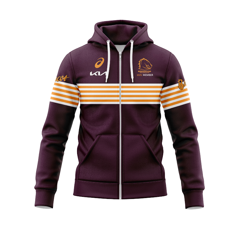 NRL Brisbane Broncos 2025 Member Zipper Hoodie