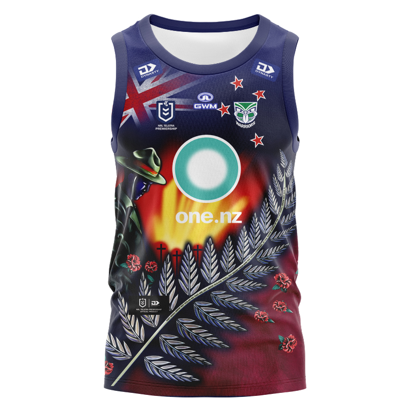 New Zealand Warriors 2024 ANZAC Singlet