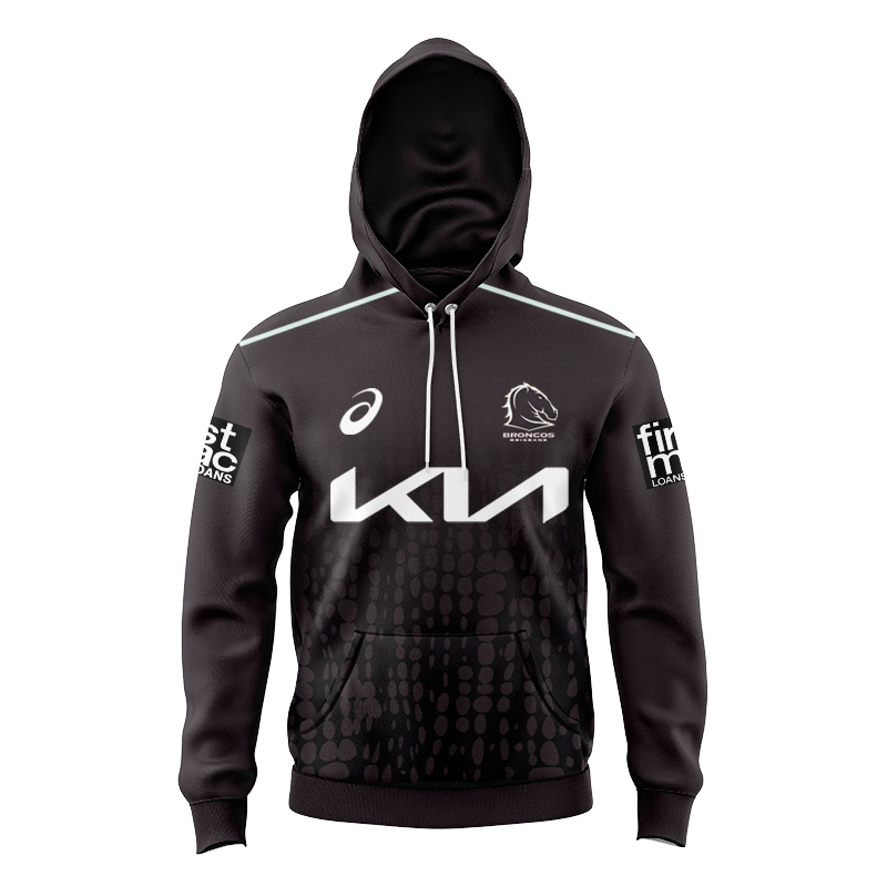 Kid's NRL Brisbane Broncos 2025 Black Training Hoodie
