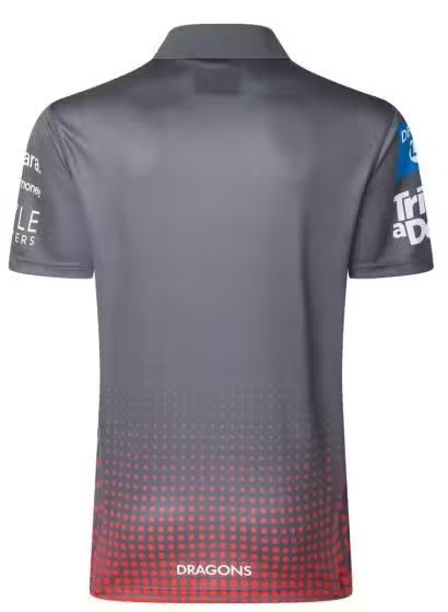 NRL St George Illawarra Dragons 2025 Grey Polo Shirt