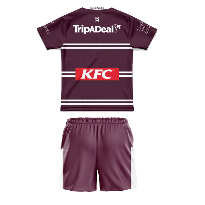 Kid's NRL Manly Warringah Sea Eagles 2025 Home Jersey+Shorts