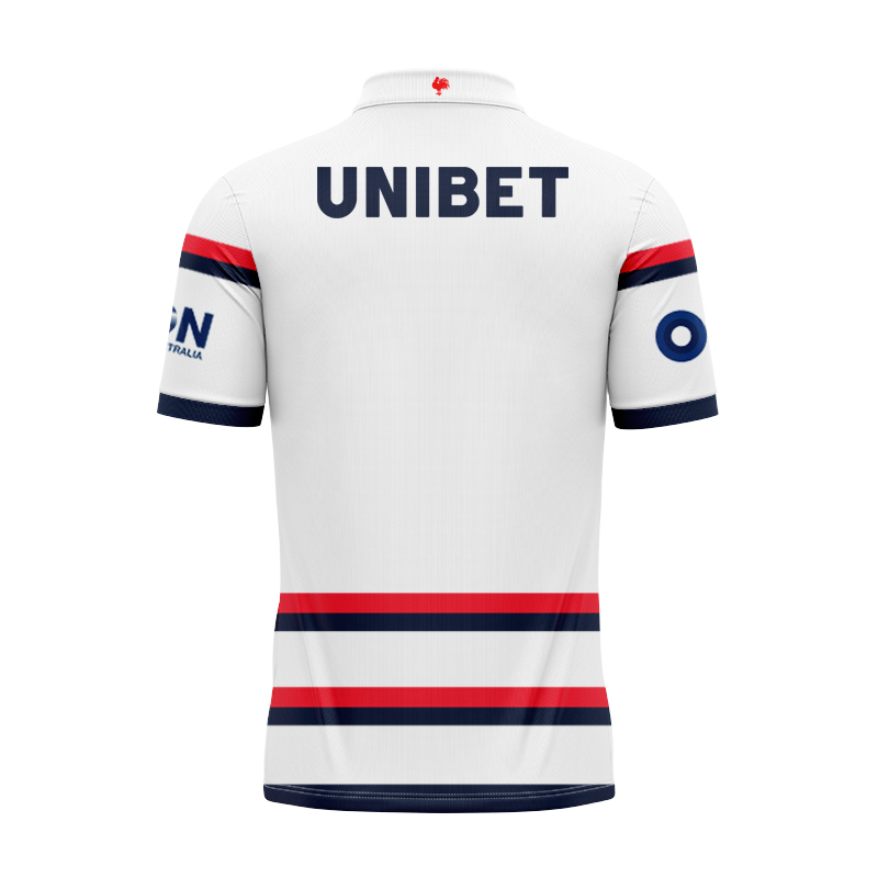 NRL Sydney Roosters 2025 White Training Polo Shirt
