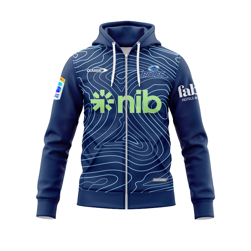 Auckland Blues Super Rugby 2025 Blue Training Hoodie