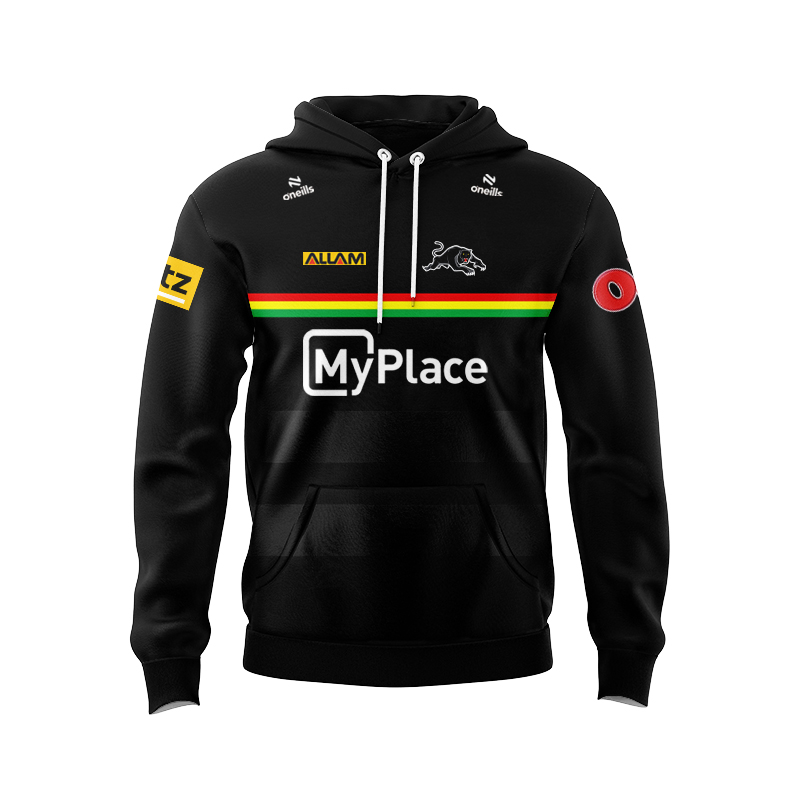 NRL Penrith Panthers 2025 Black Training Hoodie