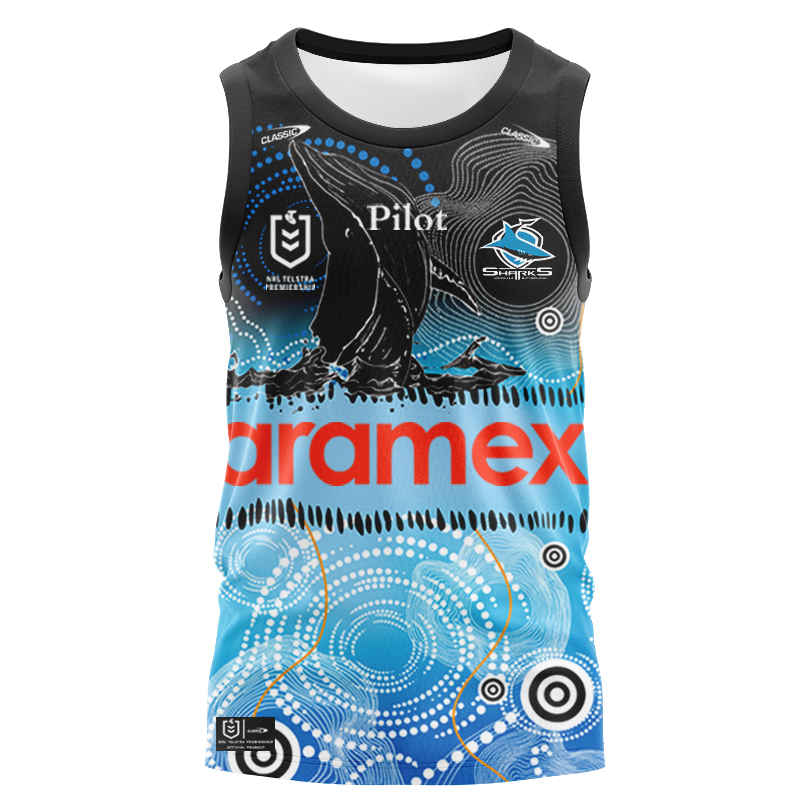 NRL Cronulla-Sutherland Sharks 2025 Indigenous Singlet