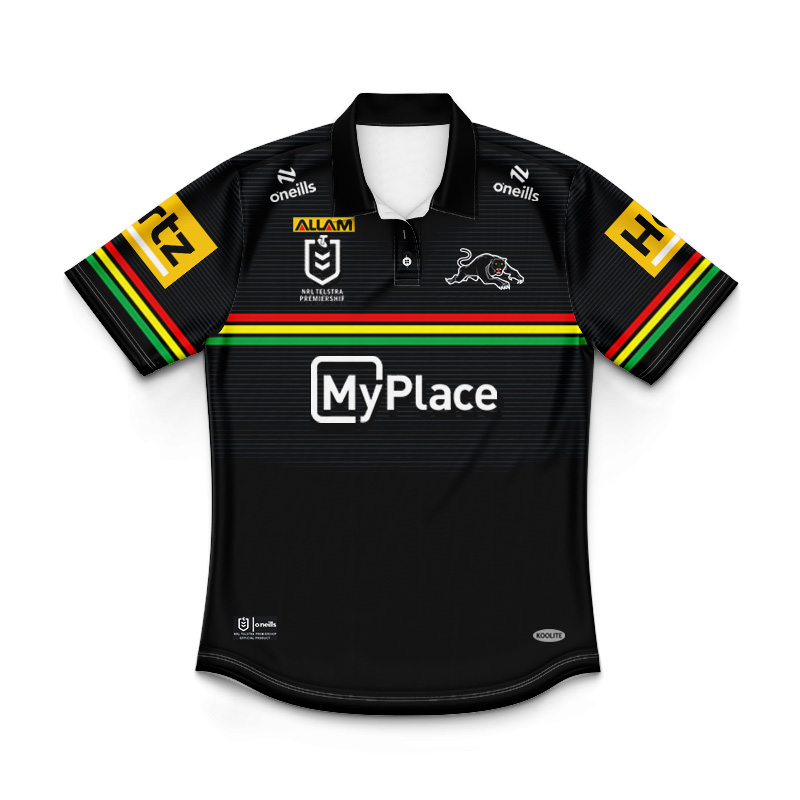 Kid's NRL Penrith Panthers 2025 Home Polo Shirt