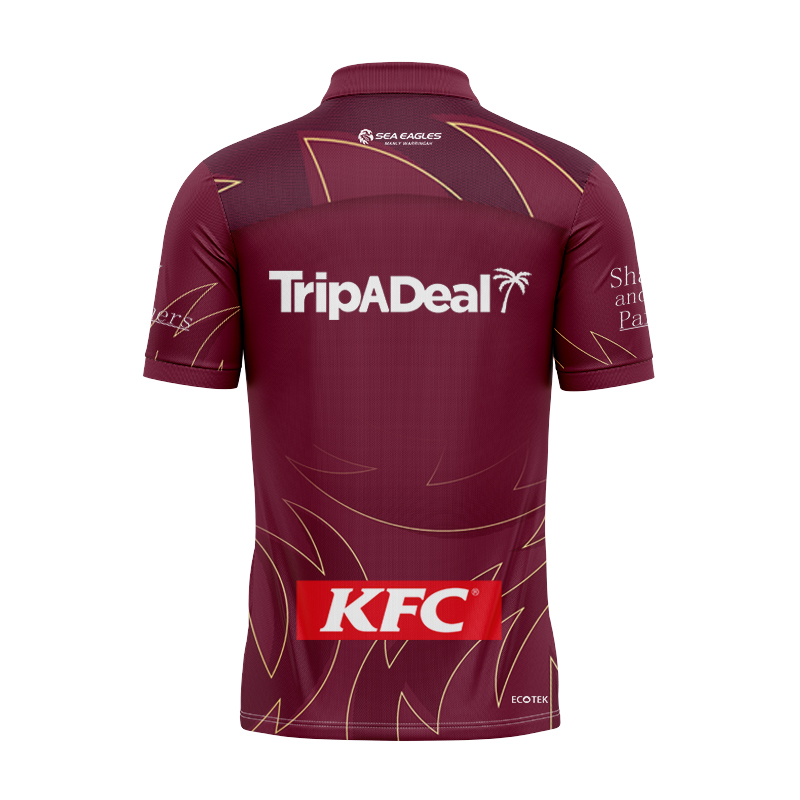 NRL Manly Warringah Sea Eagles 2025 Maroon Training Polo Shirt