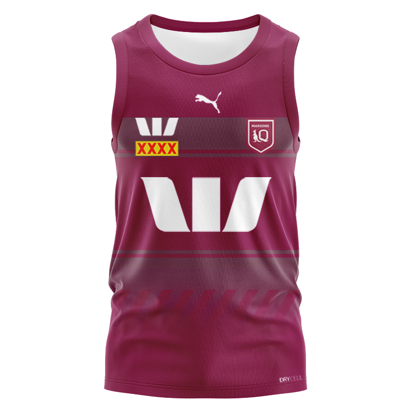 NRL QLD Maroons 2025 Red Training Singlet