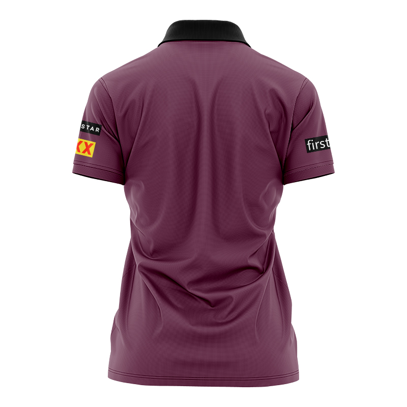 Women's NRL Brisbane Broncos 2024 Black Training Polo Shirt