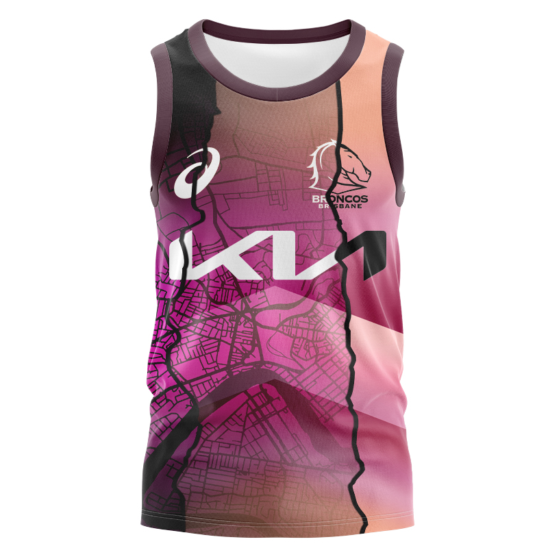 NRL Brisbane Broncos 2024 Training Mix Singlet