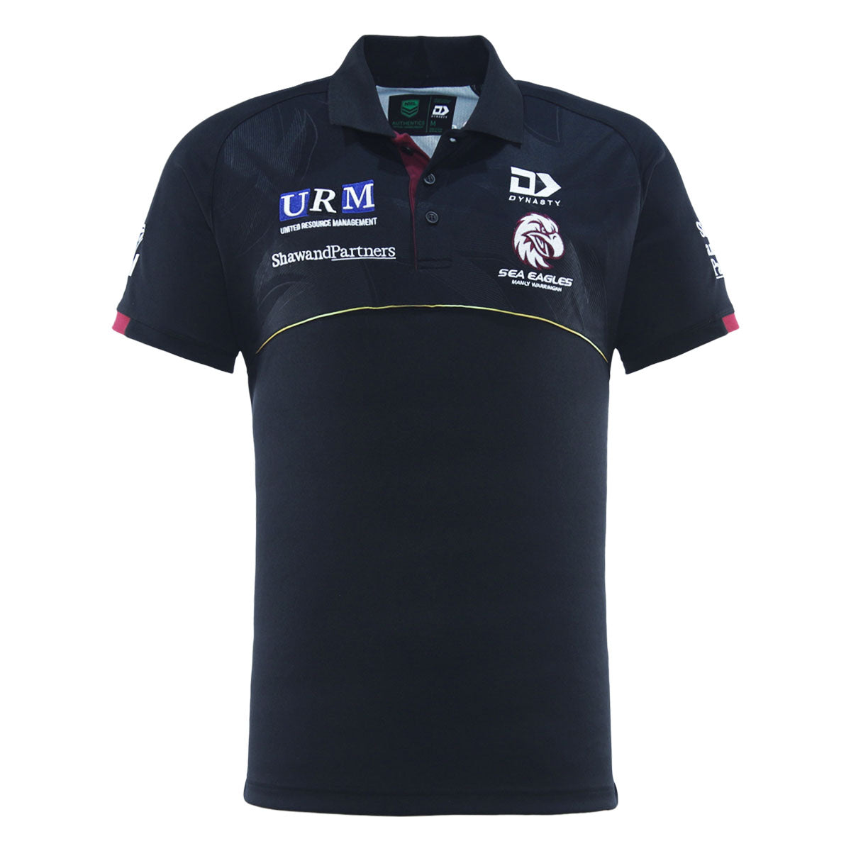 NRL Manly Warringah Sea Eagles 2025 Black Media Polo Shirt