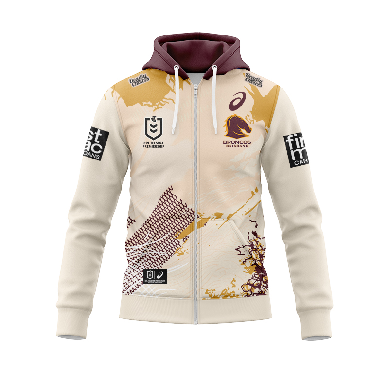 NRL Brisbane Broncos 2025 Indigenous Zipper Hoodie
