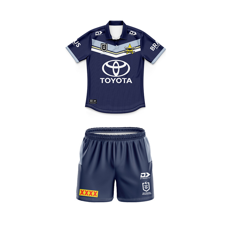 Kid's NRL North Queensland Cowboys 2024 Home Polo Shirt+Shorts