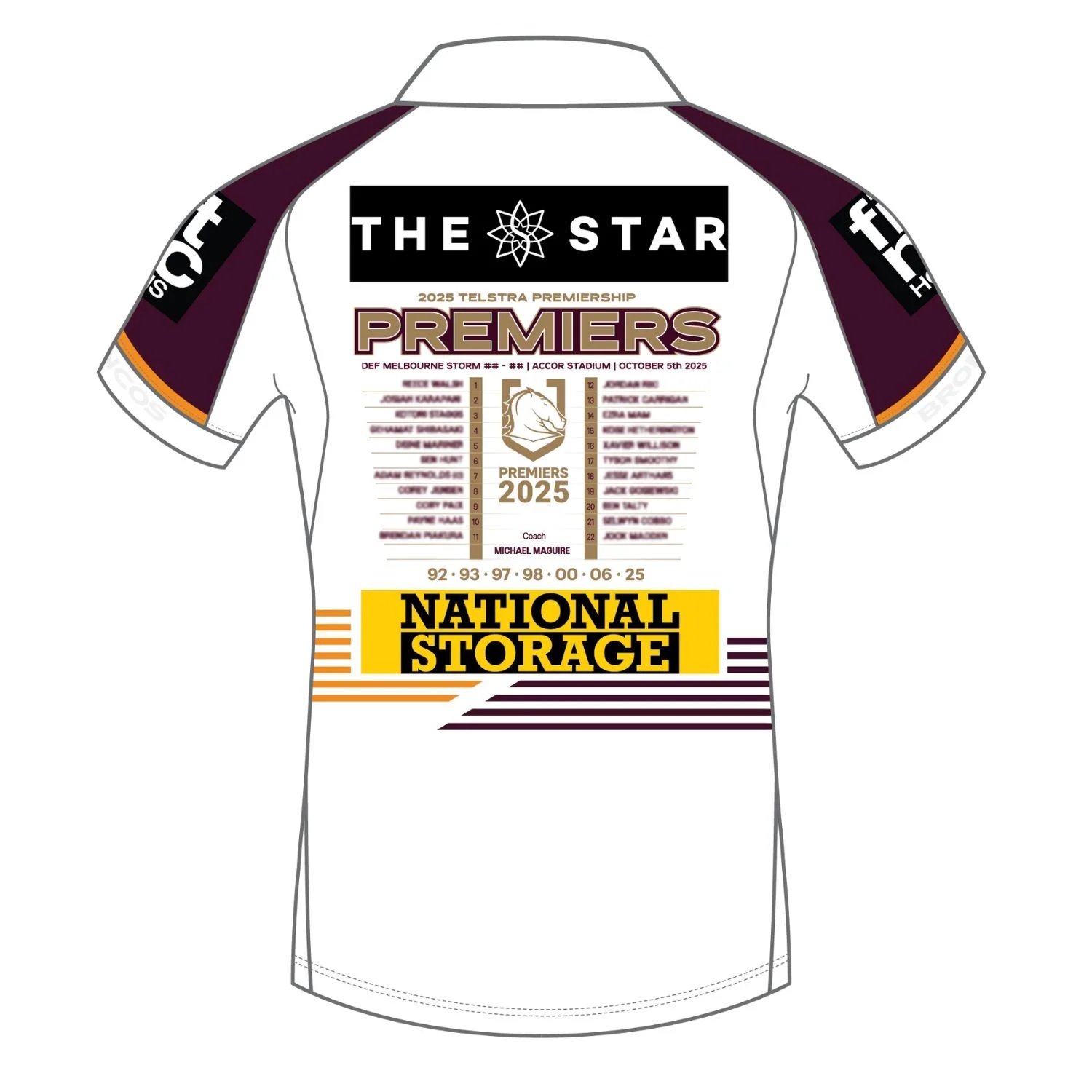 NRL Brisbane Broncos 2025 Premiers Jersey