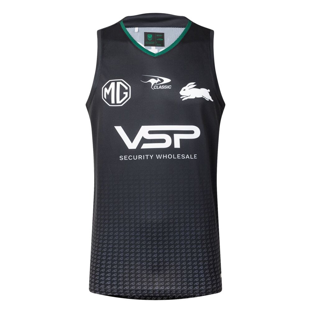 NRL South Sydney Rabbitohs 2025 Black Pro Training Singlet