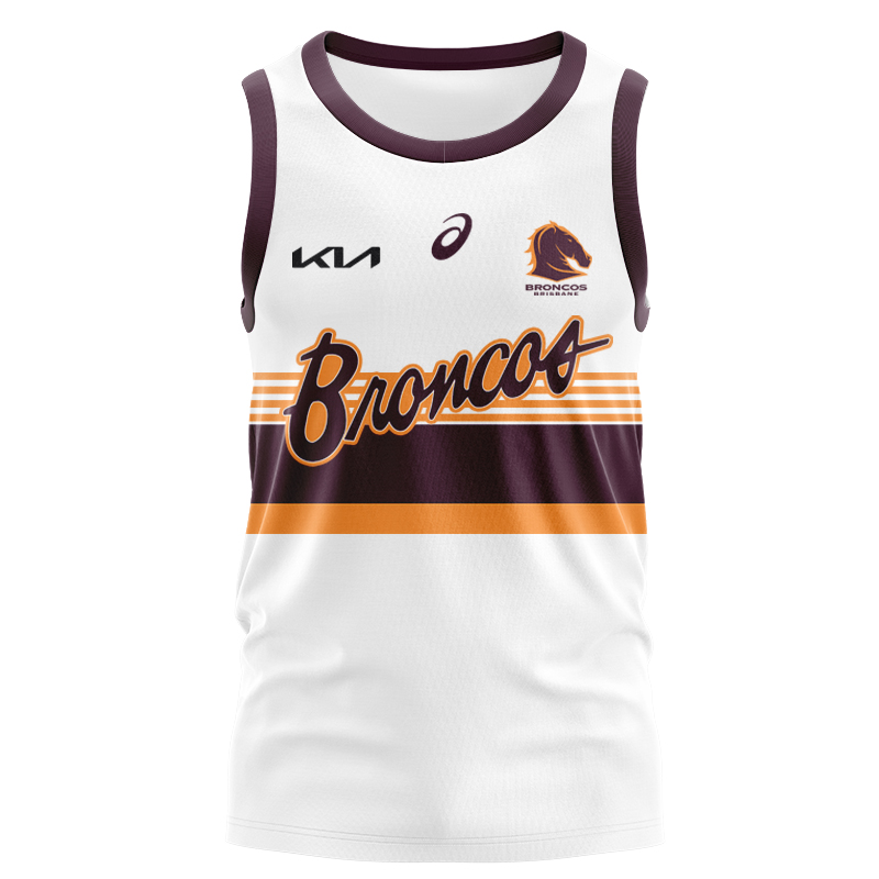 NRL Brisbane Broncos 2025 Run Out Singlet