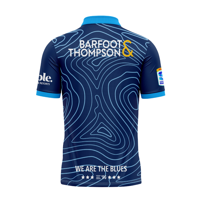 Auckland Blues Super Rugby 2025 Blue Training Polo Shirt