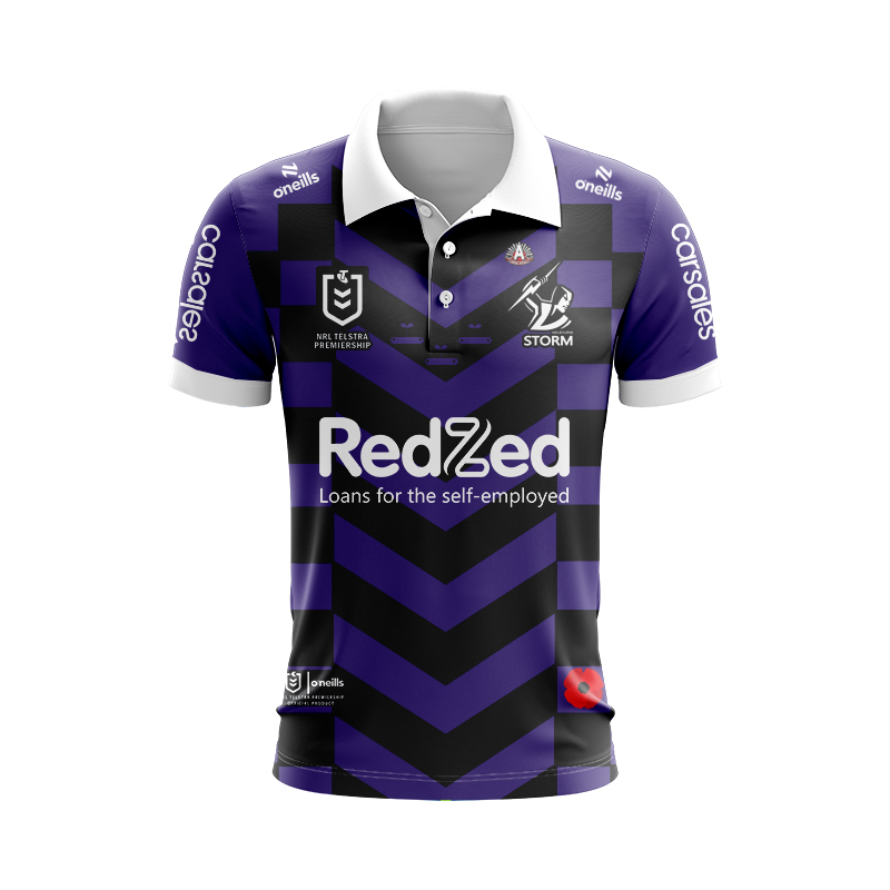 NRL Melbourne Storm 2025 ANZAC Polo Shirt