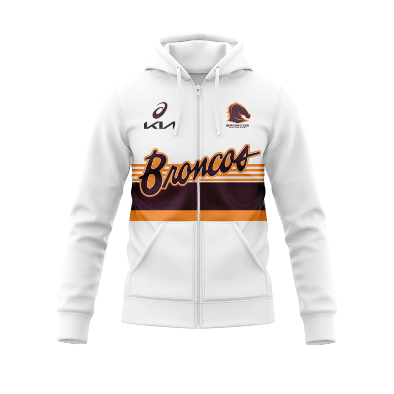 NRL Brisbane Broncos 2025 Run Out Zipper Hoodie