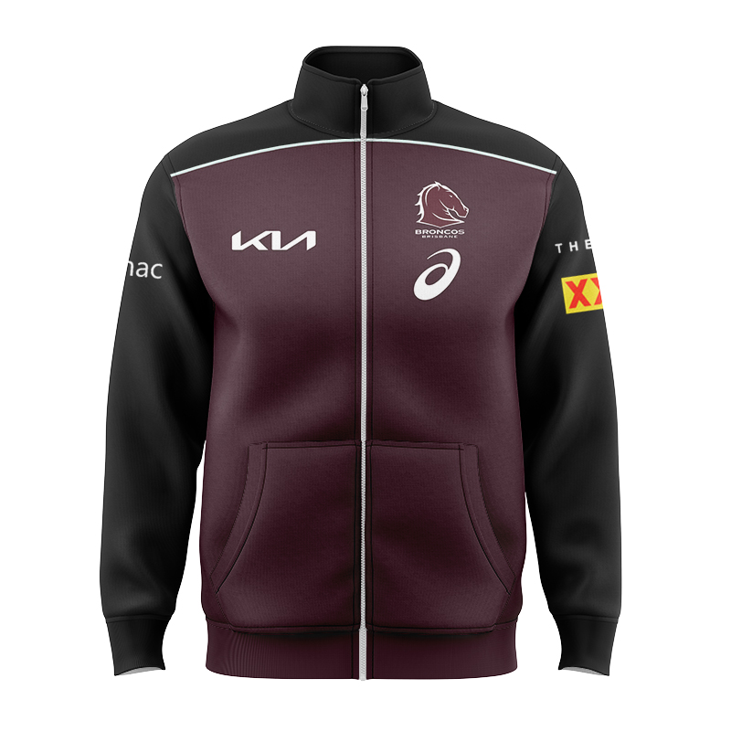 NRL Brisbane Broncos 2025 Maroon Training Jacket